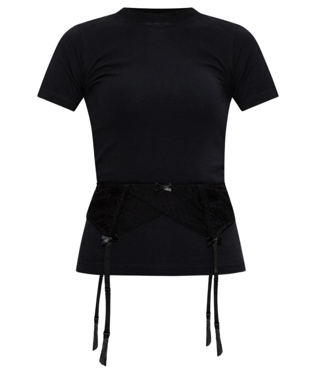 BALENCIAGA Черная хлопковая футболка, фото 1