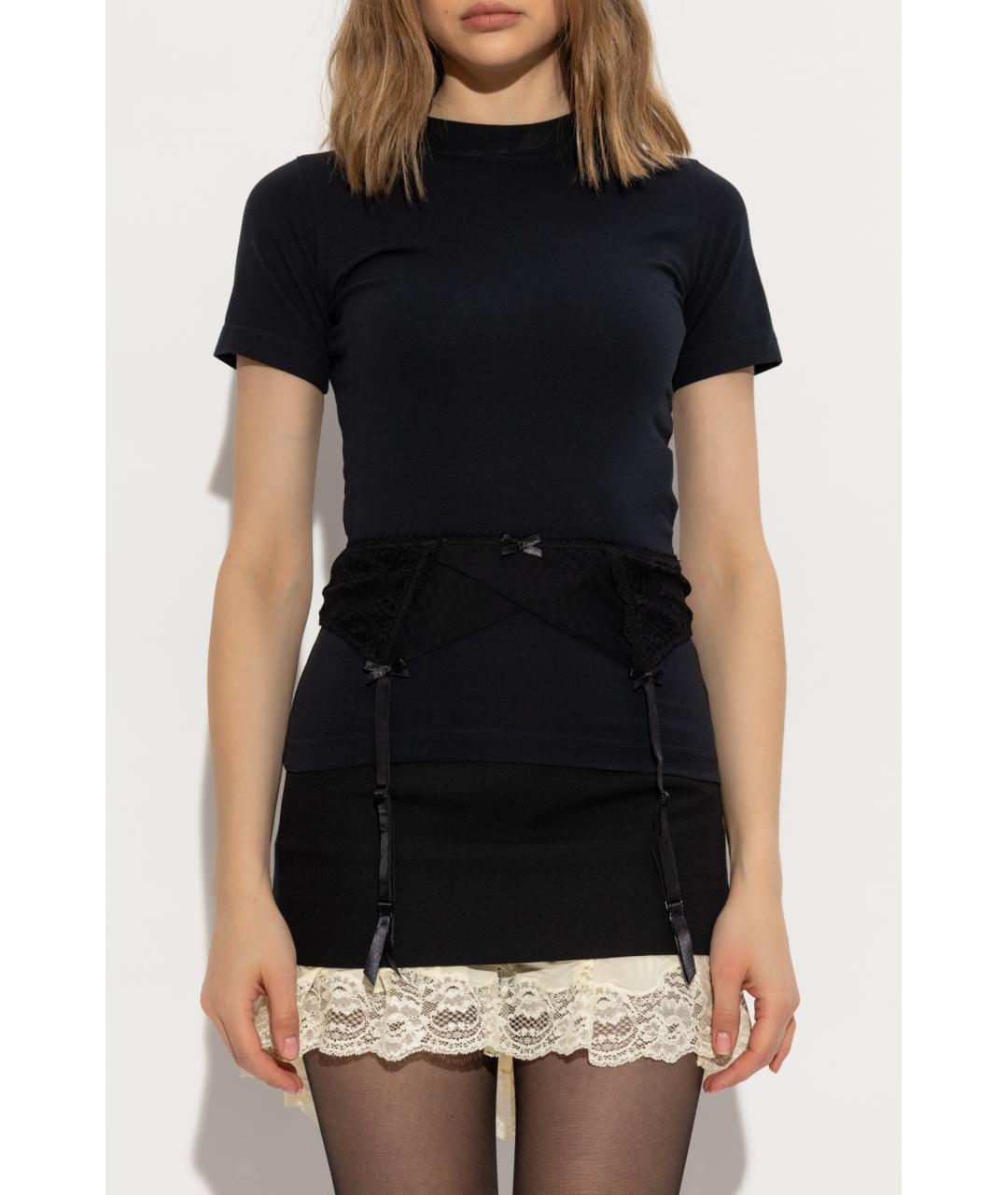 BALENCIAGA Черная хлопковая футболка, фото 2