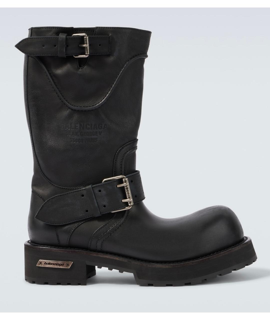 BALENCIAGA Черные кожаные сапоги, фото 10