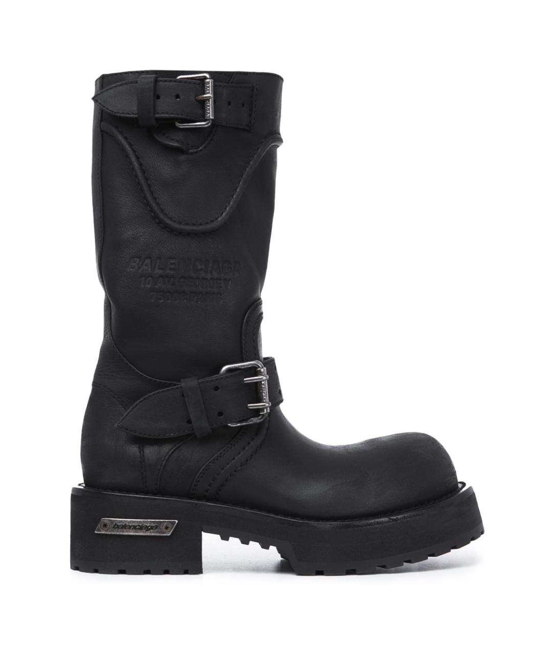 BALENCIAGA Черные кожаные сапоги, фото 9