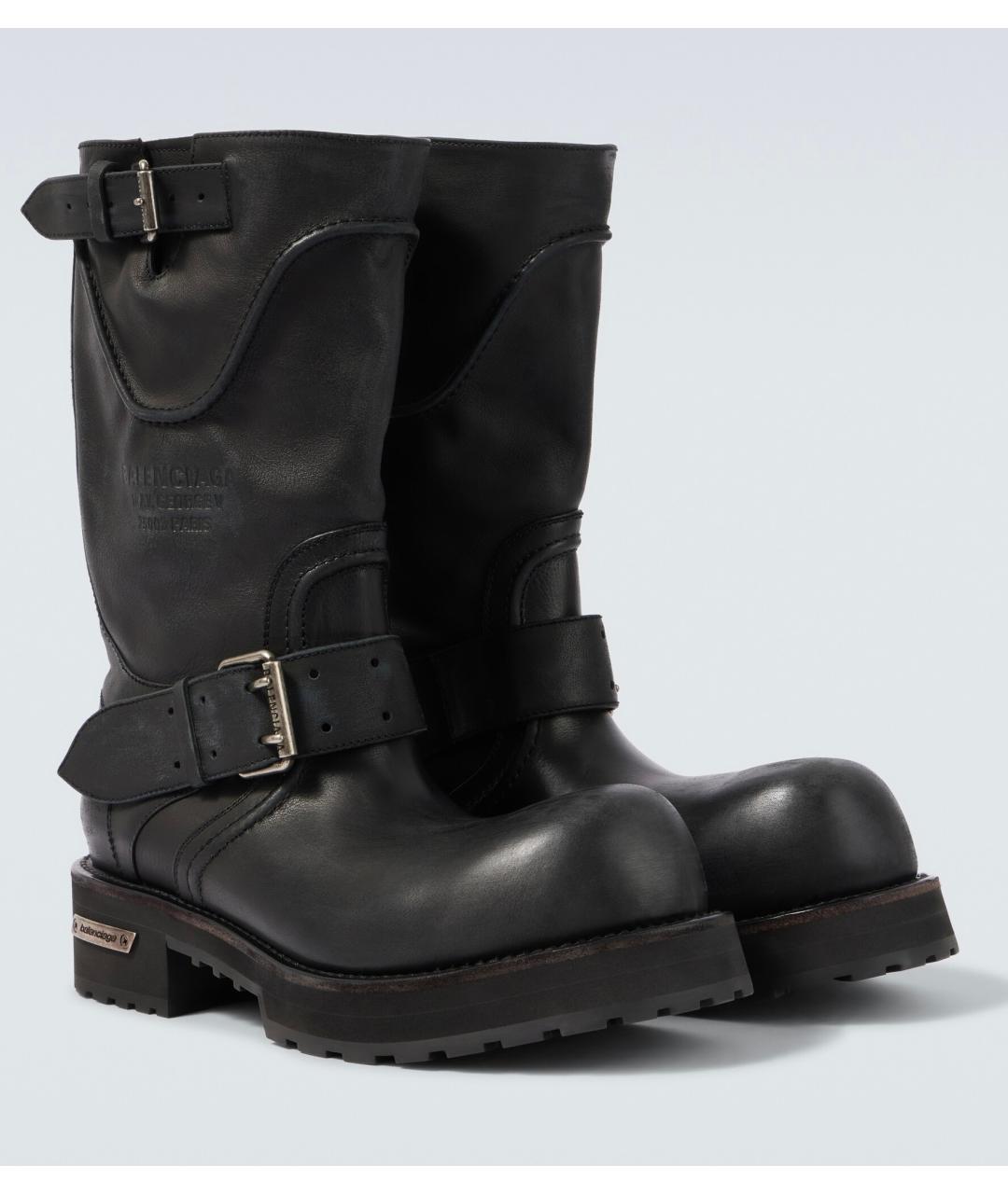 BALENCIAGA Черные кожаные сапоги, фото 2