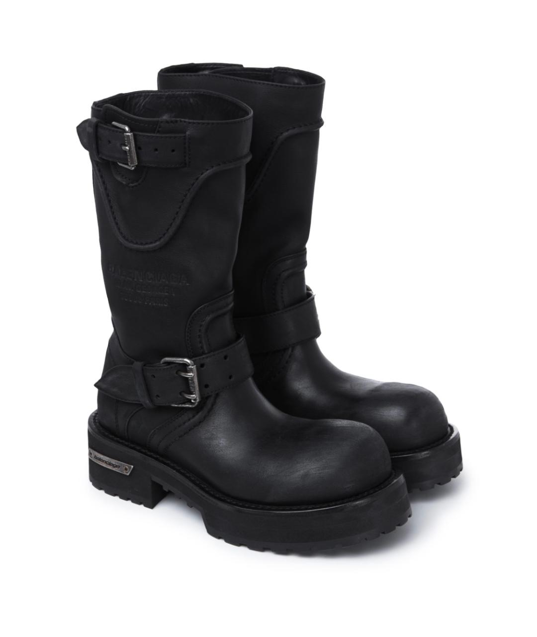 BALENCIAGA Черные кожаные сапоги, фото 7