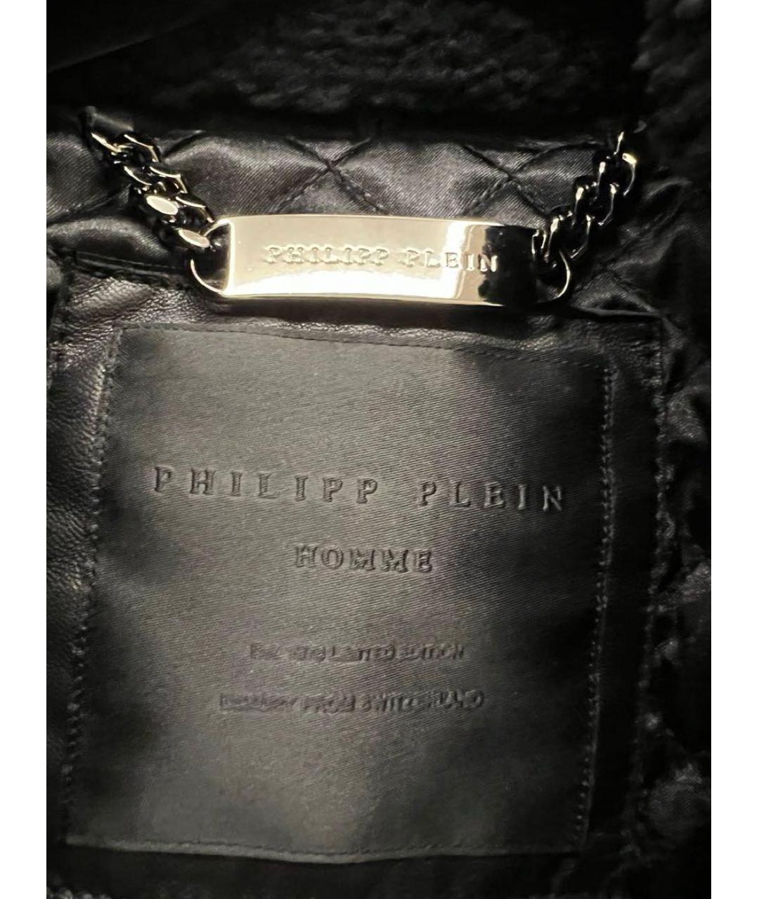 PHILIPP PLEIN Черная кожаная куртка, фото 3