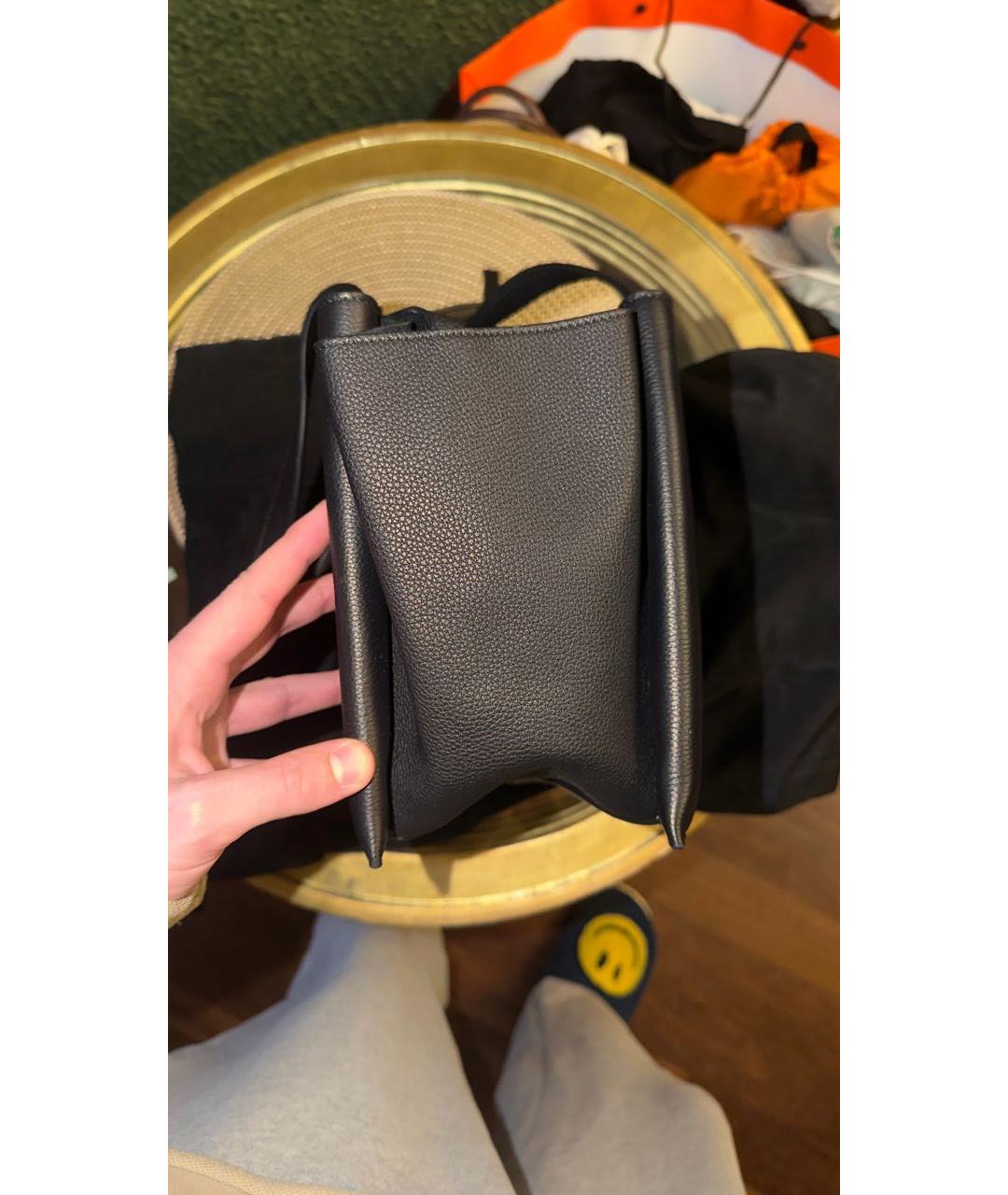 CELINE Черная кожаная сумка тоут, фото 6