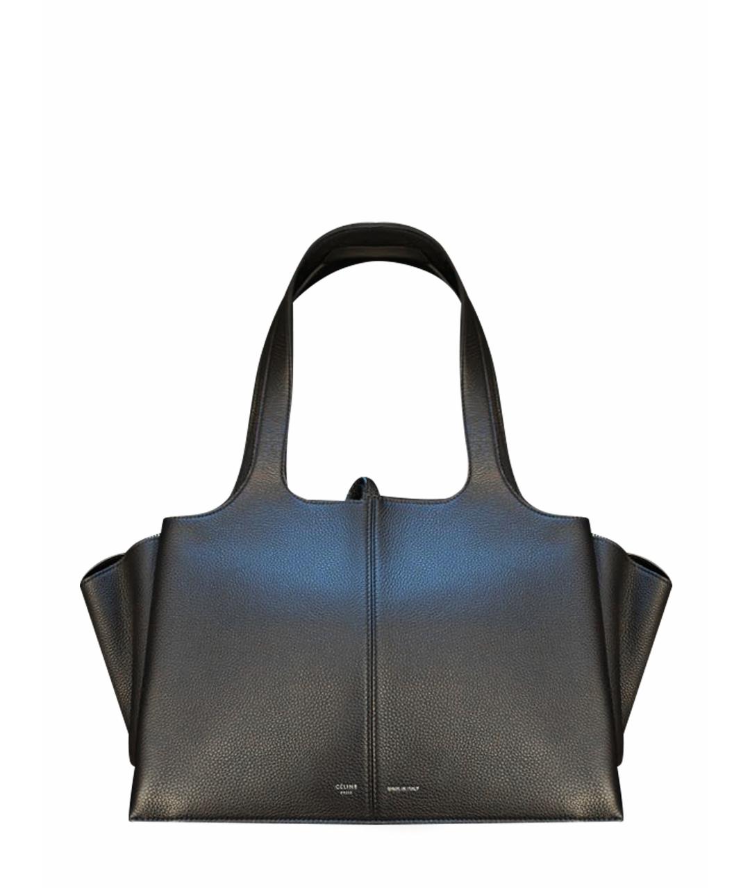 CELINE Черная кожаная сумка тоут, фото 1