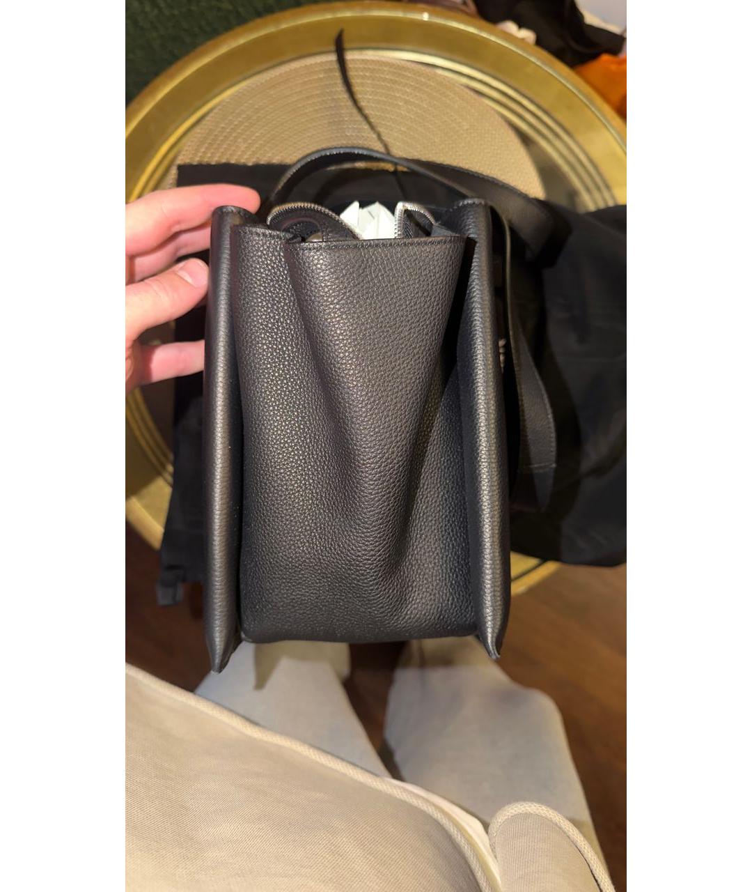 CELINE Черная кожаная сумка тоут, фото 5