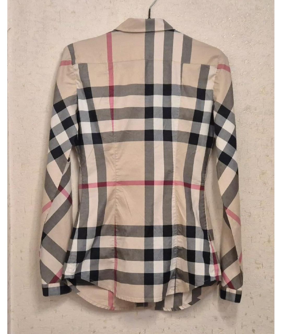 BURBERRY Бежевая хлопко-эластановая рубашка, фото 6