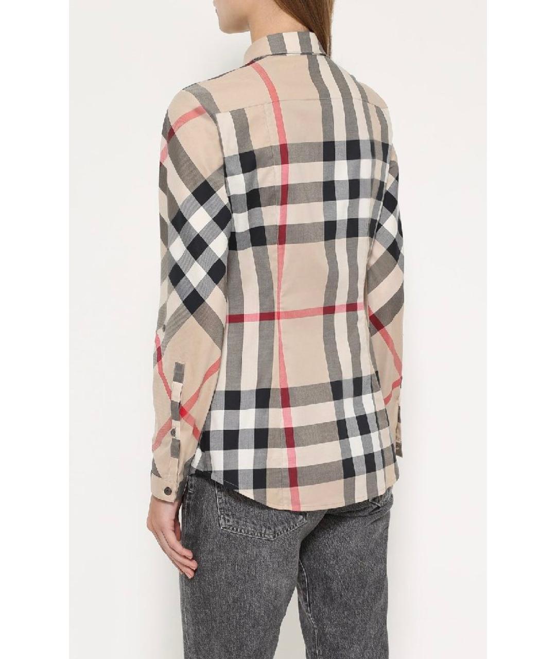 BURBERRY Бежевая хлопко-эластановая рубашка, фото 2