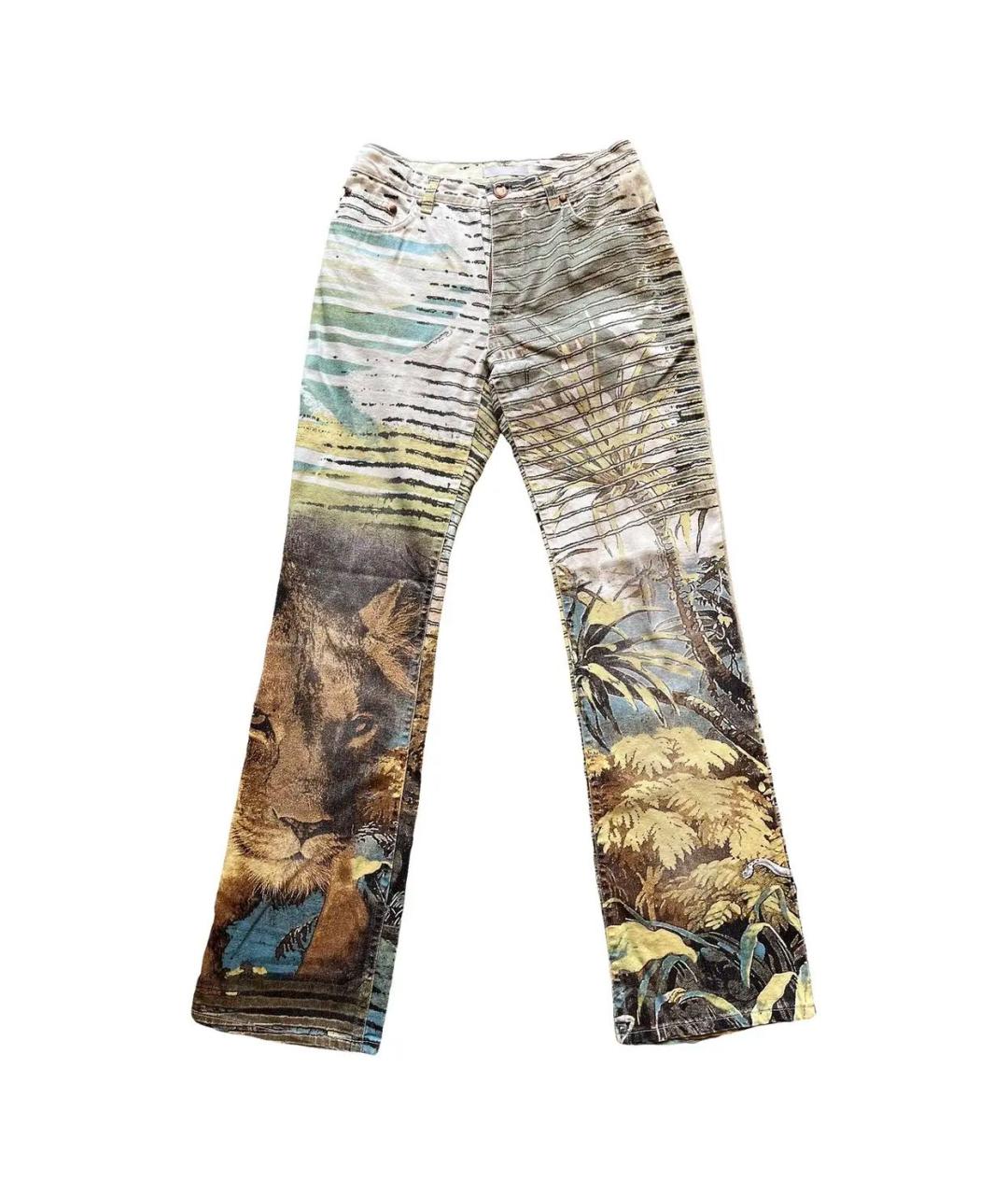 ROBERTO CAVALLI Мульти хлопко-эластановые прямые джинсы, фото 8