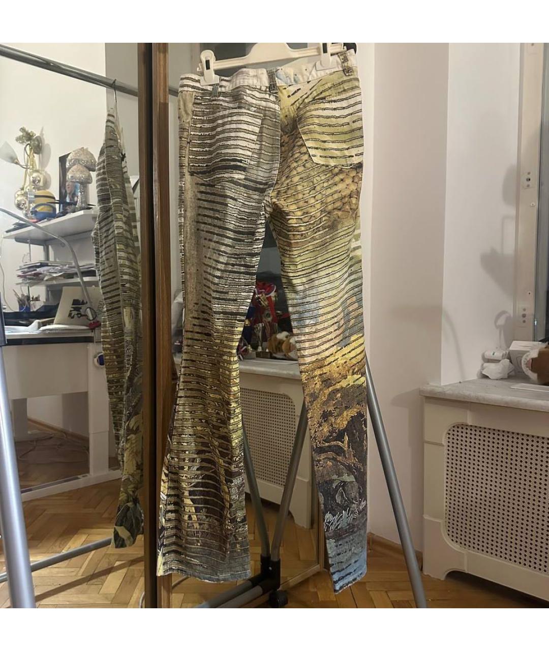 ROBERTO CAVALLI Мульти хлопко-эластановые прямые джинсы, фото 3