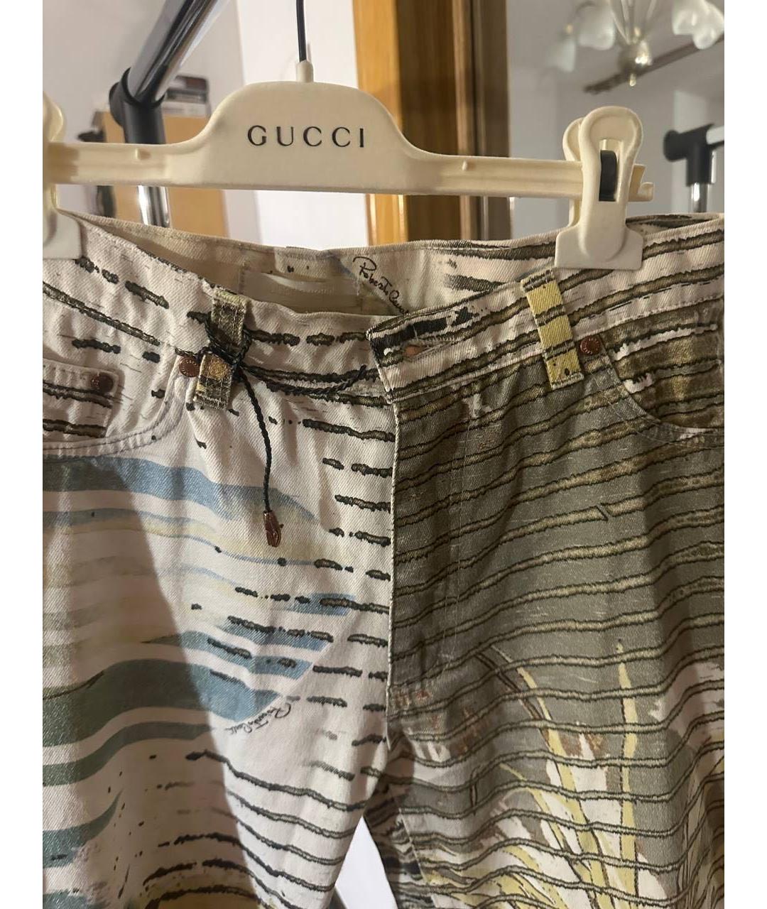 ROBERTO CAVALLI Мульти хлопко-эластановые прямые джинсы, фото 6