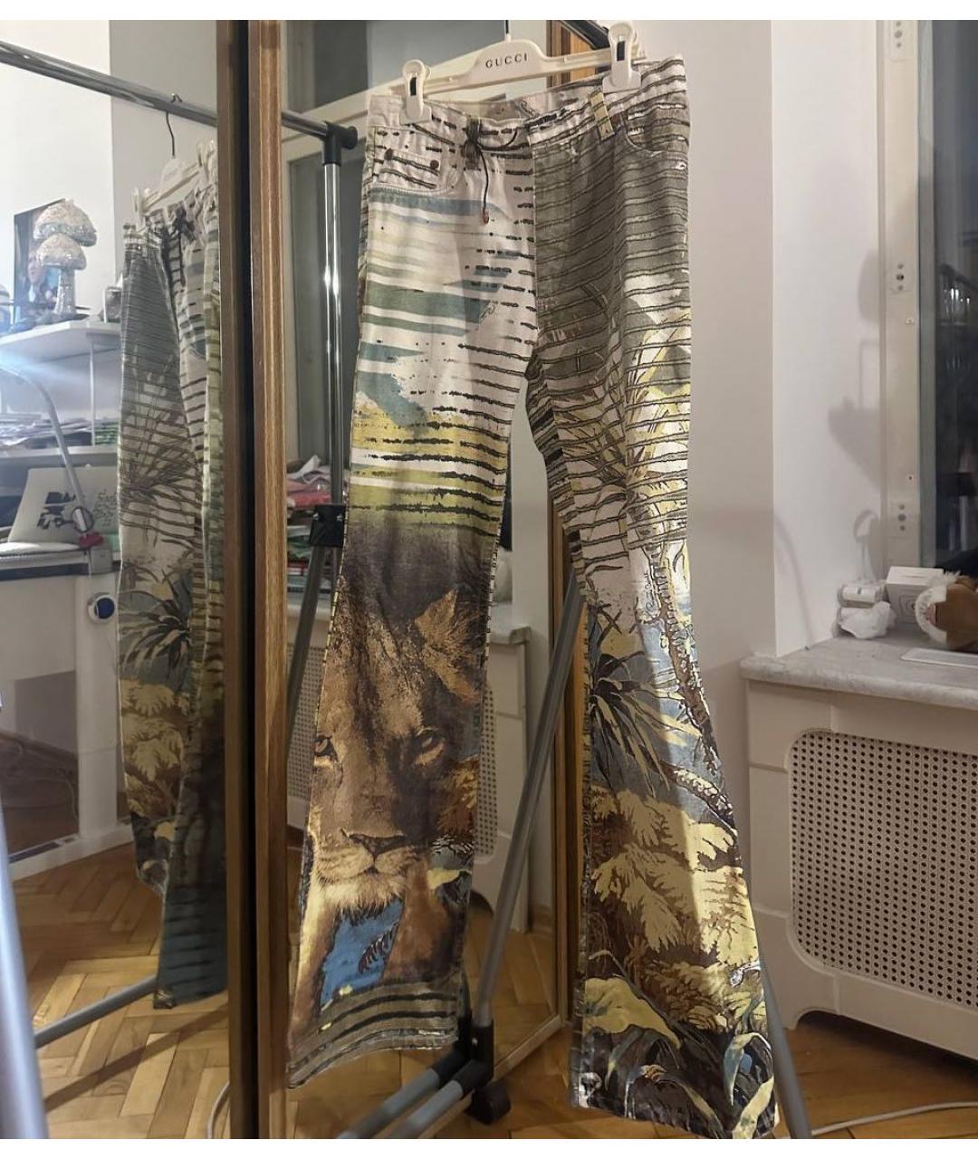 ROBERTO CAVALLI Мульти хлопко-эластановые прямые джинсы, фото 2