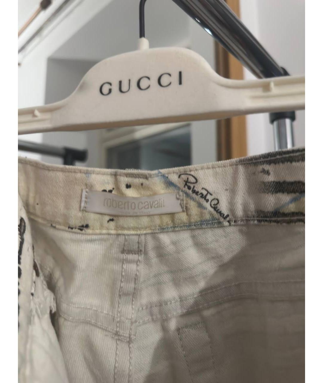 ROBERTO CAVALLI Мульти хлопко-эластановые прямые джинсы, фото 7