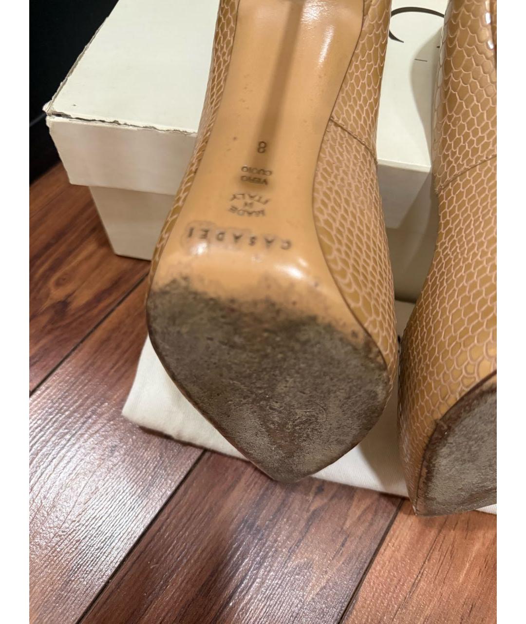 CASADEI Бежевые кожаные туфли, фото 8