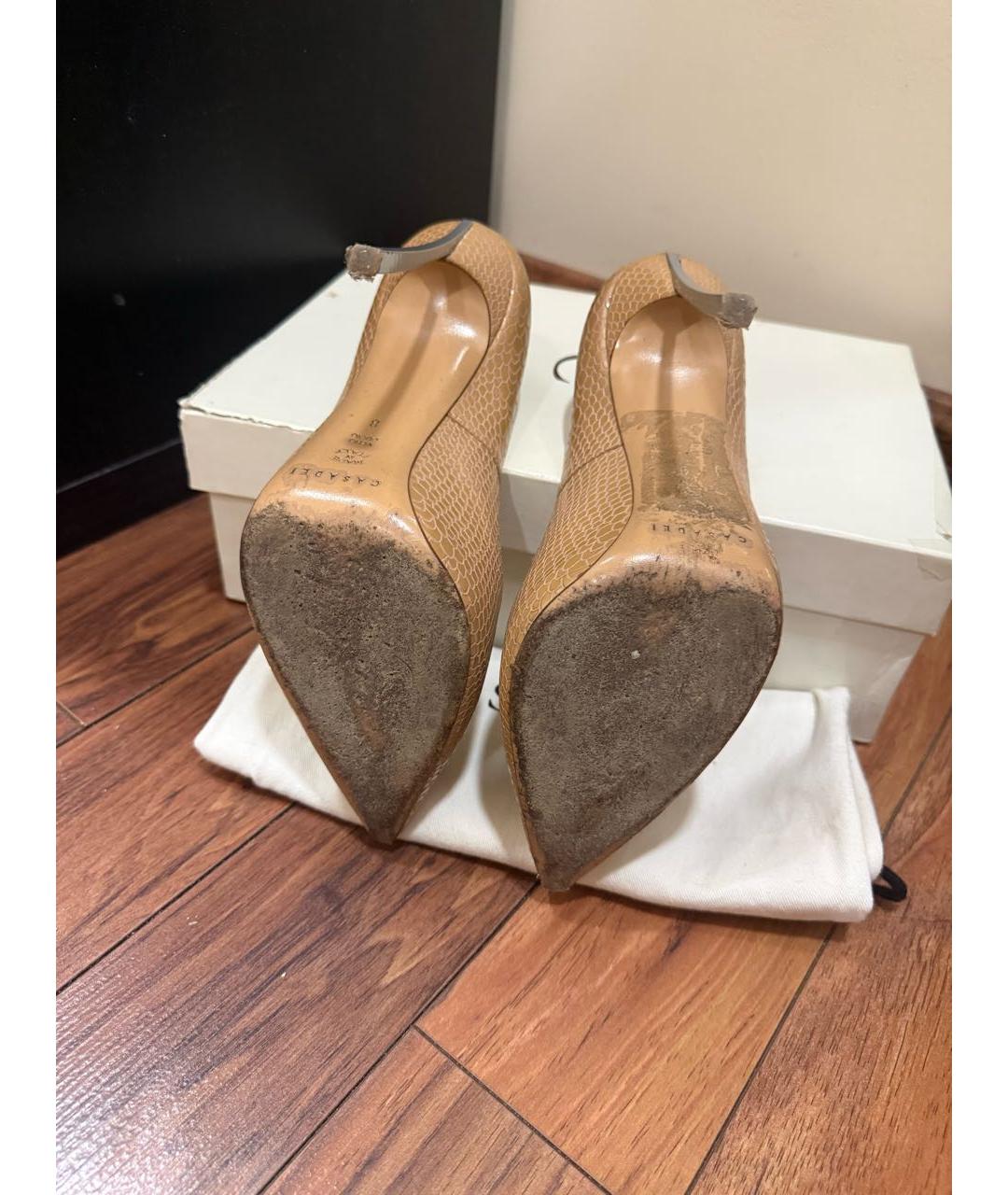 CASADEI Бежевые кожаные туфли, фото 5