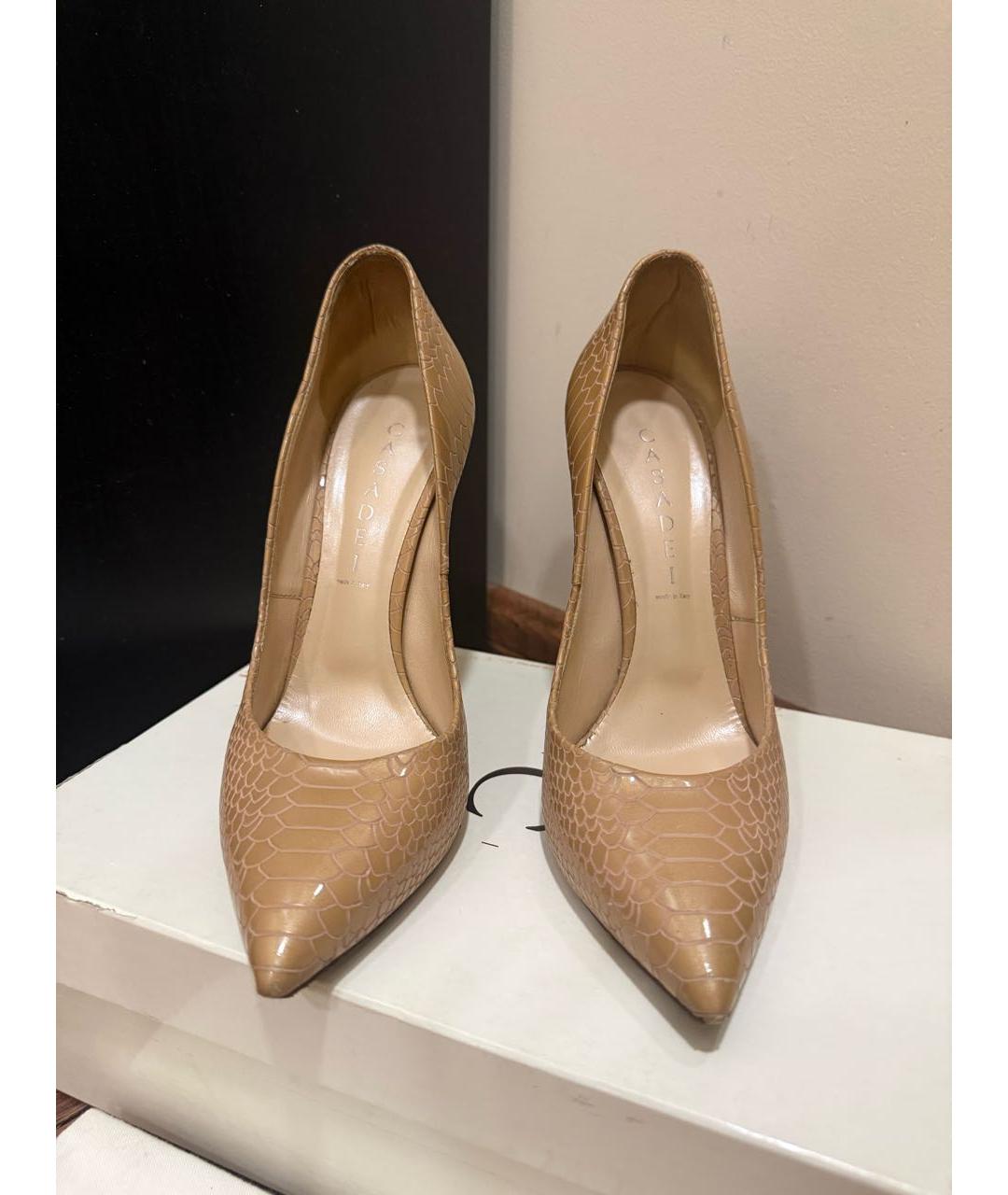 CASADEI Бежевые кожаные туфли, фото 2