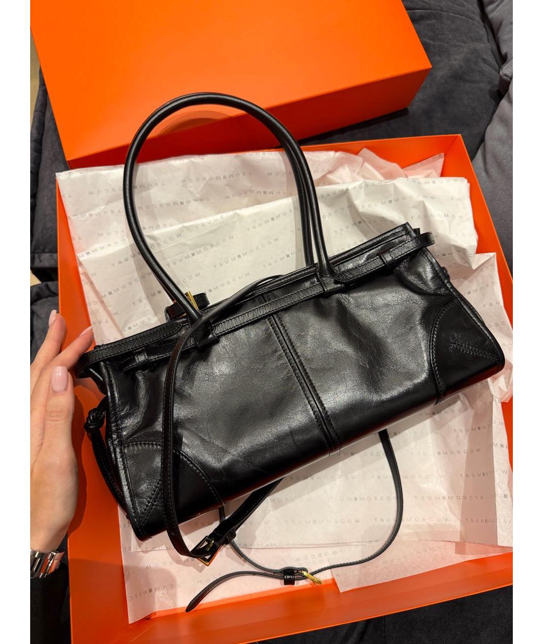 PRADA Черная кожаная сумка через плечо, фото 3