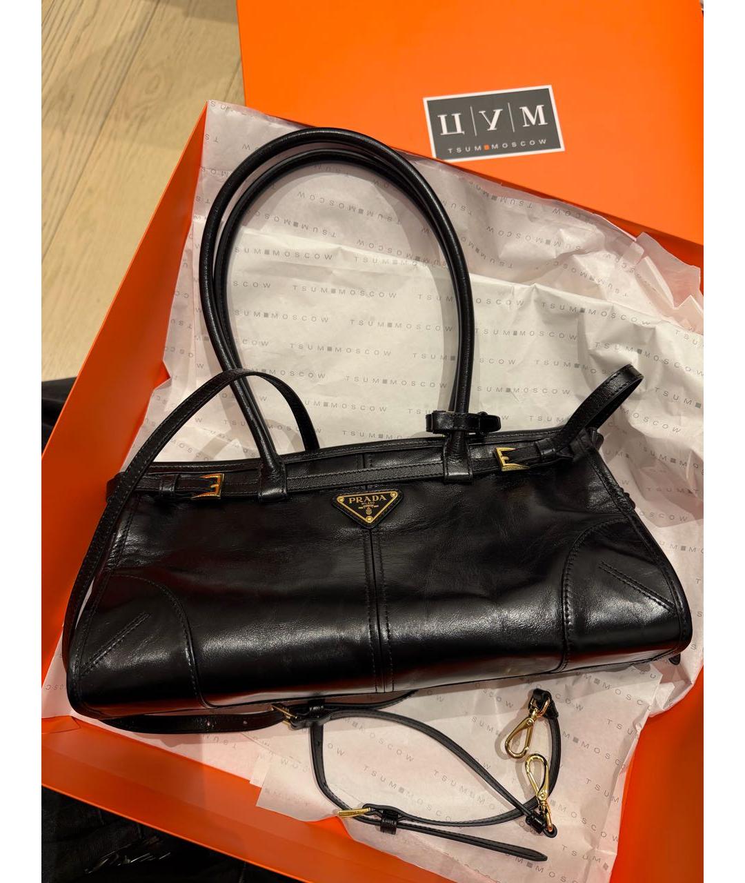 PRADA Черная кожаная сумка через плечо, фото 6