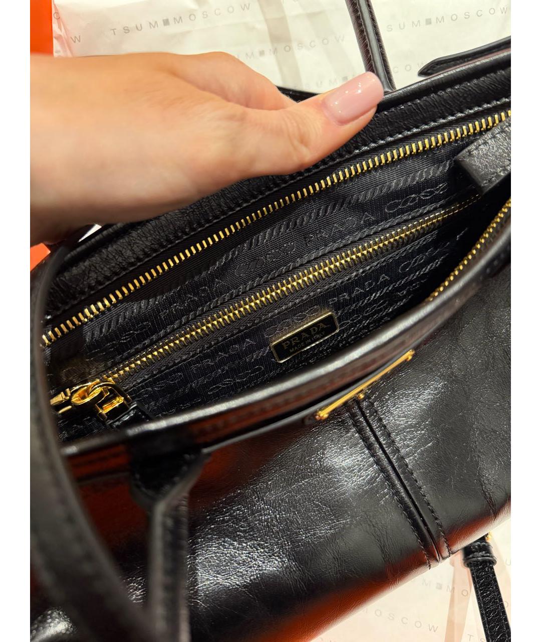 PRADA Черная кожаная сумка через плечо, фото 4