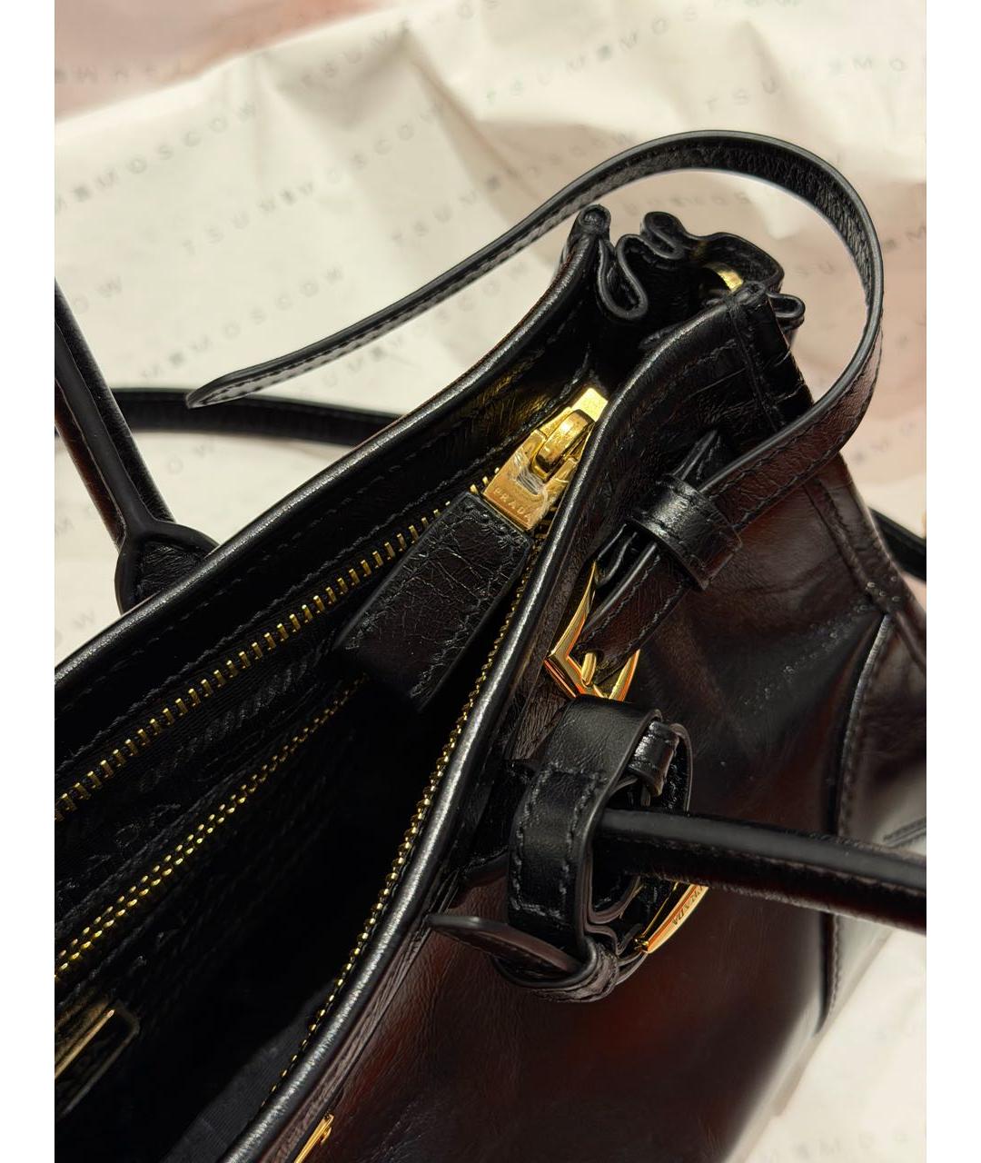 PRADA Черная кожаная сумка через плечо, фото 5