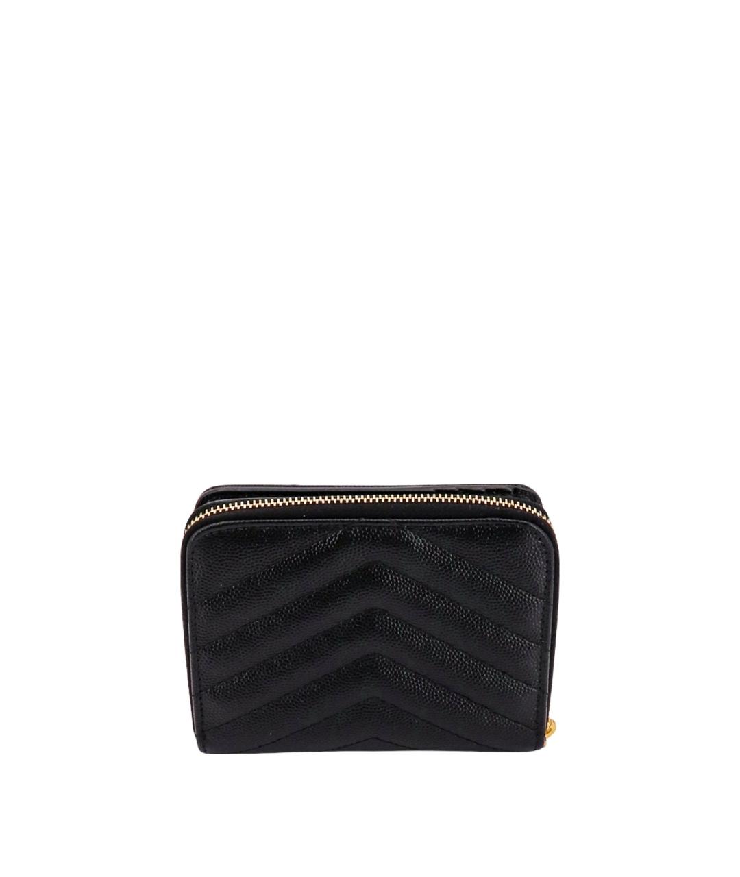 SAINT LAURENT Черный кожаный кошелек, фото 2