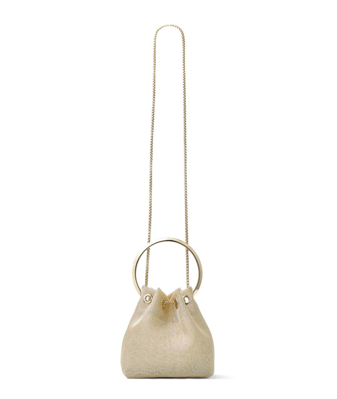 JIMMY CHOO Золотая тканевая сумка тоут, фото 3