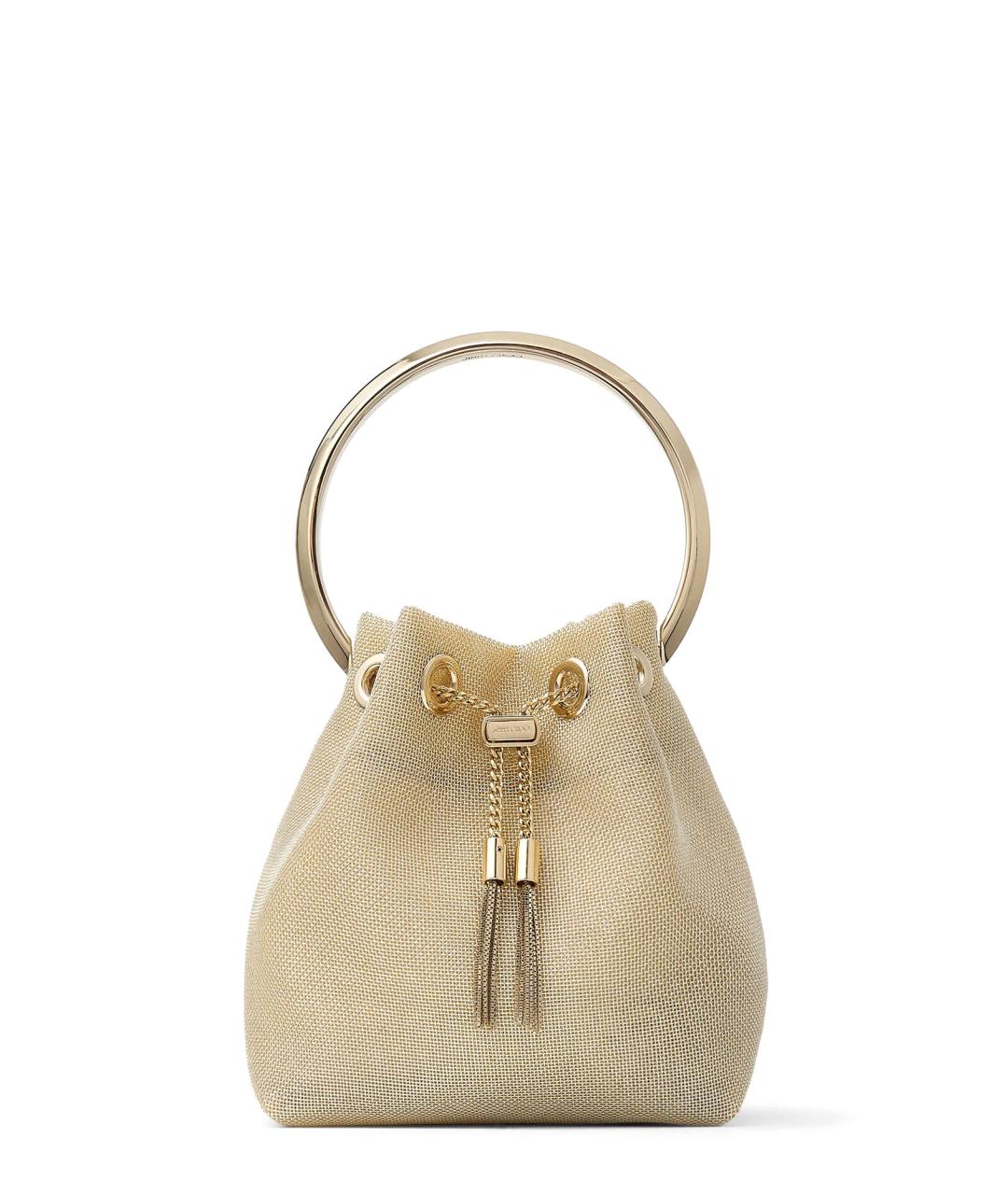 JIMMY CHOO Золотая тканевая сумка тоут, фото 1