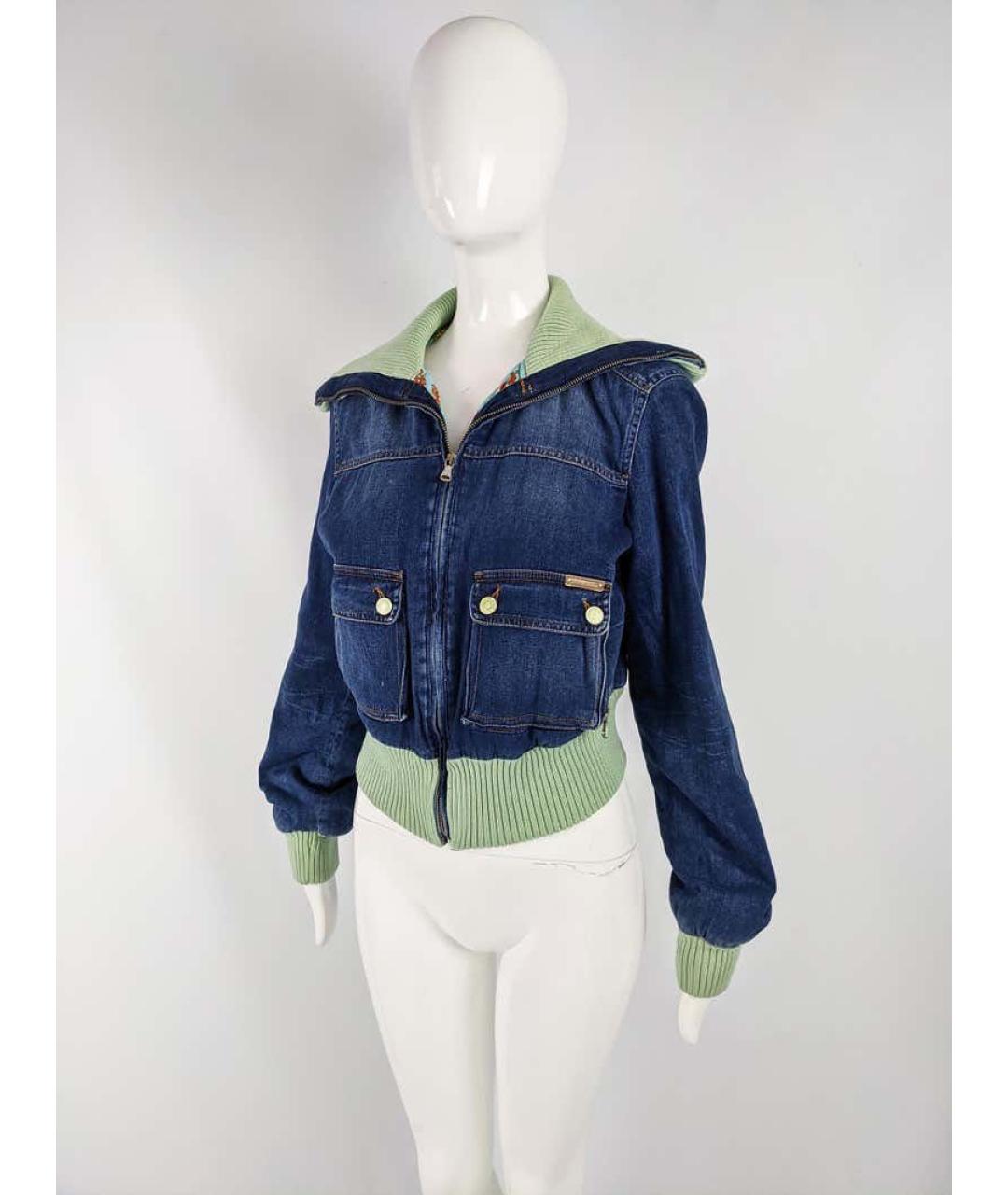 DOLCE&GABBANA Темно-синяя деним куртка, фото 3
