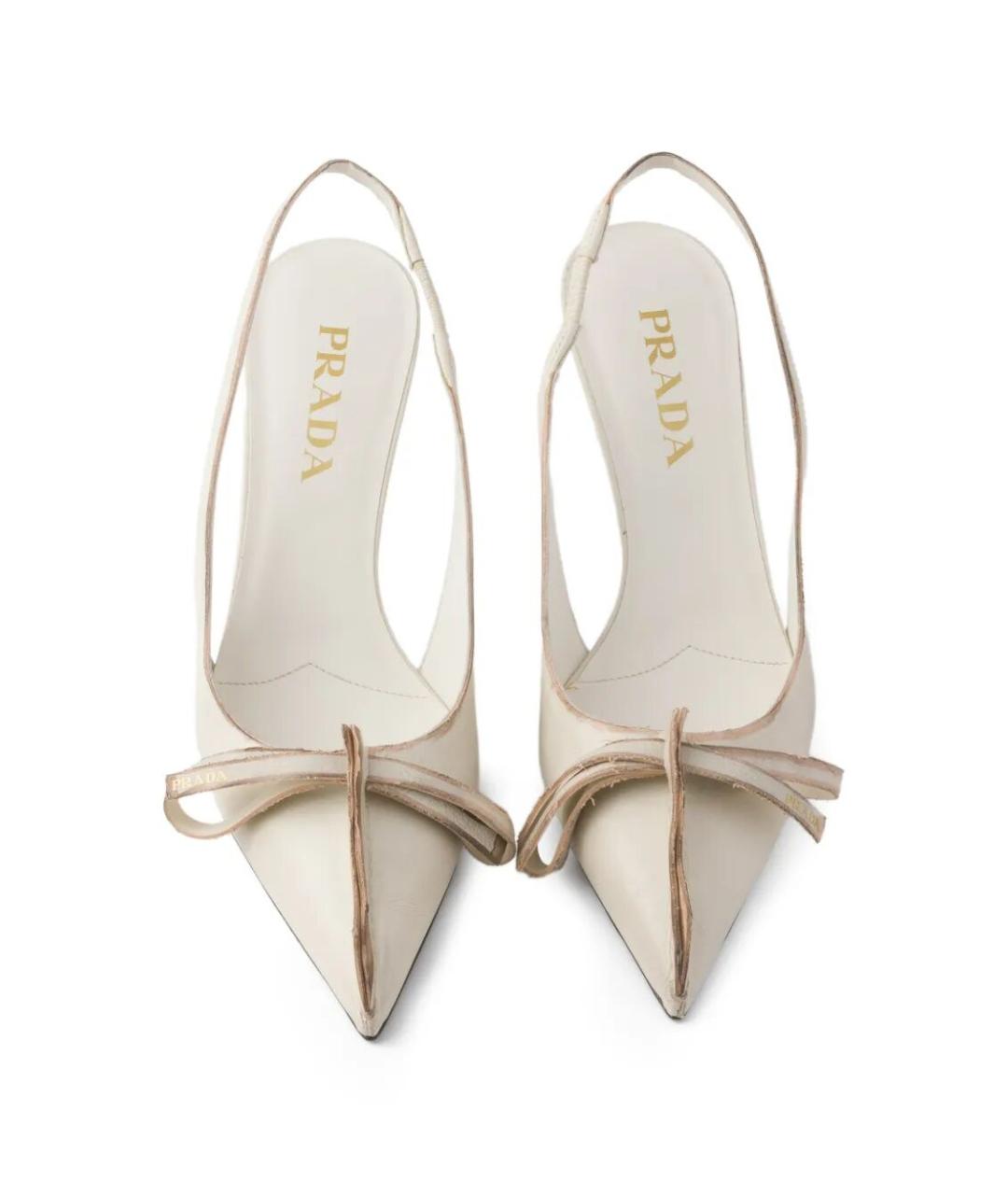 PRADA Бежевые кожаные туфли, фото 4