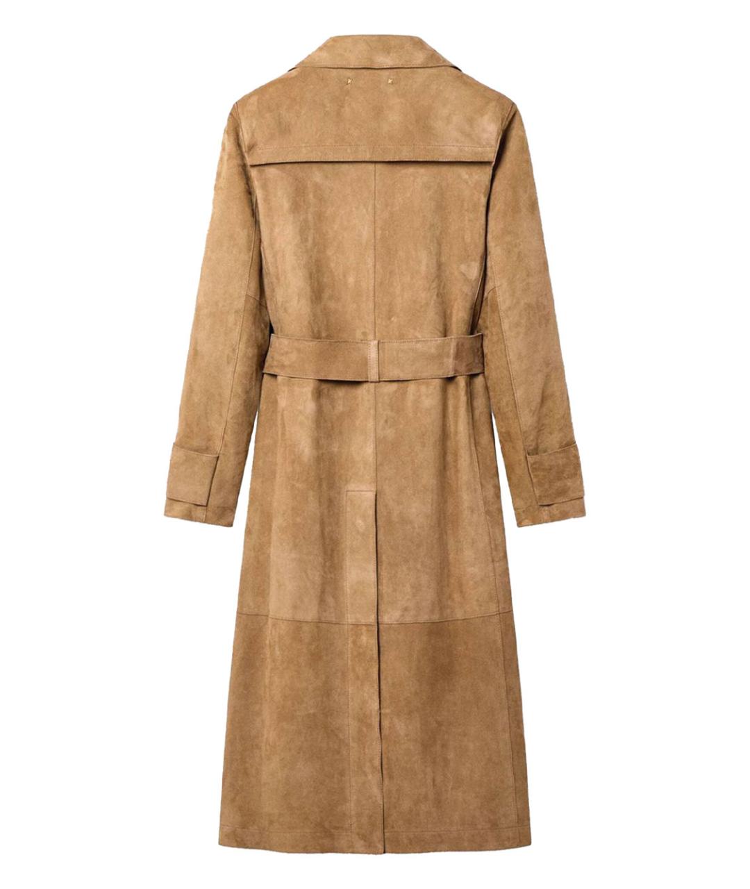 GOLDEN GOOSE DELUXE BRAND Бежевый замшевый тренч/плащ, фото 3