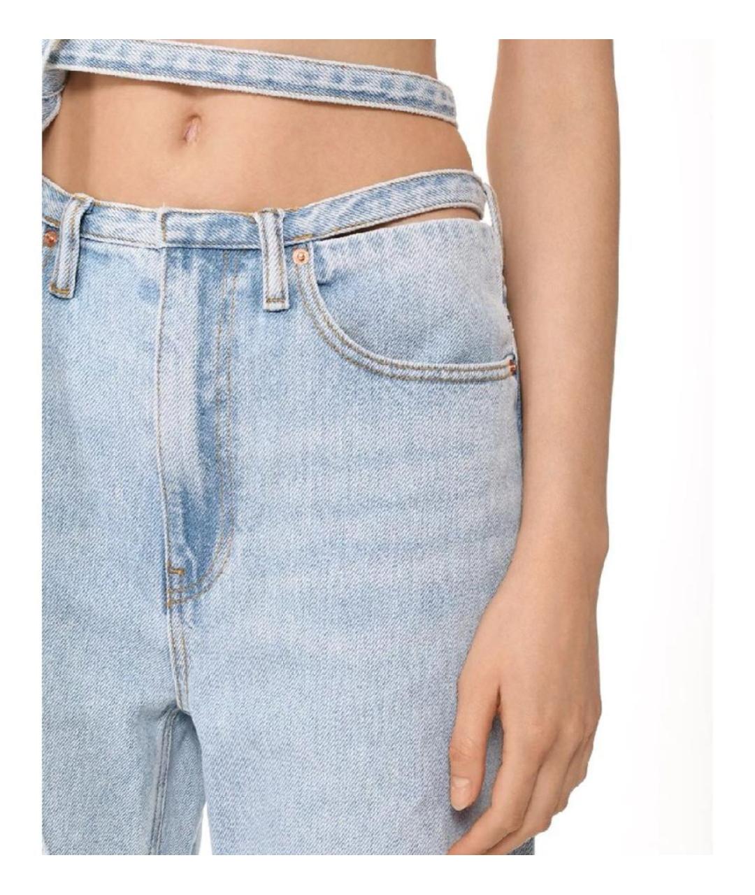 ALEXANDER WANG Голубые хлопковые прямые джинсы, фото 6