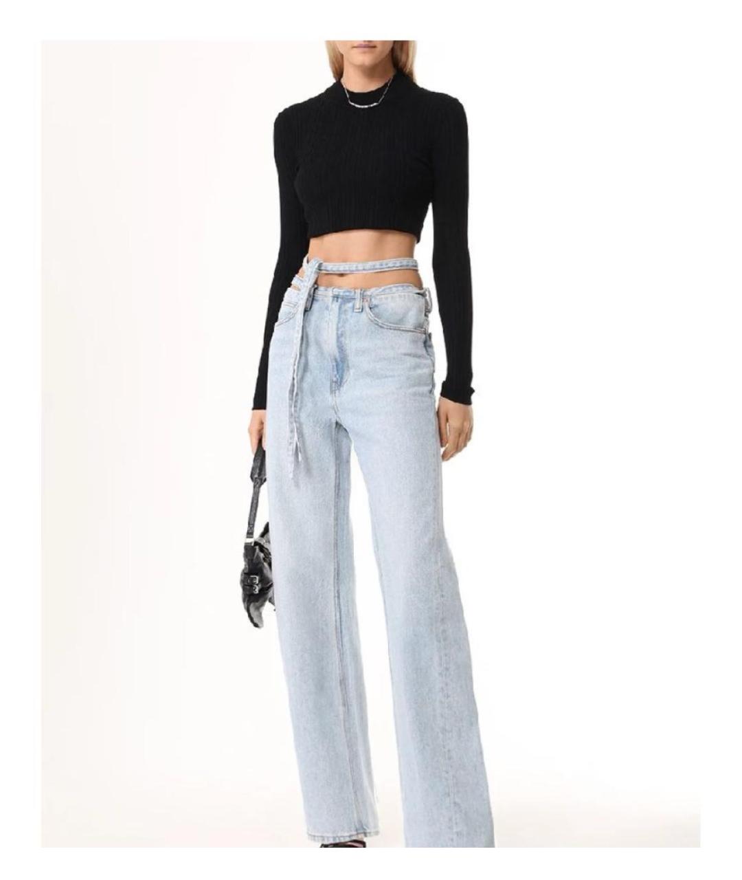 ALEXANDER WANG Голубые хлопковые прямые джинсы, фото 5