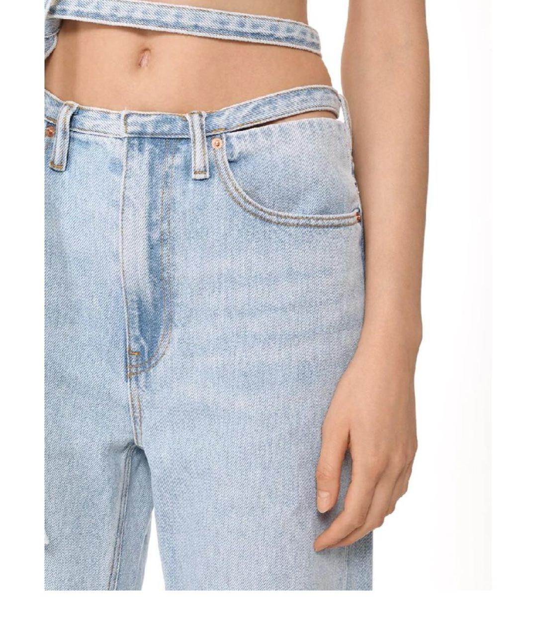 ALEXANDER WANG Голубые хлопковые прямые джинсы, фото 4