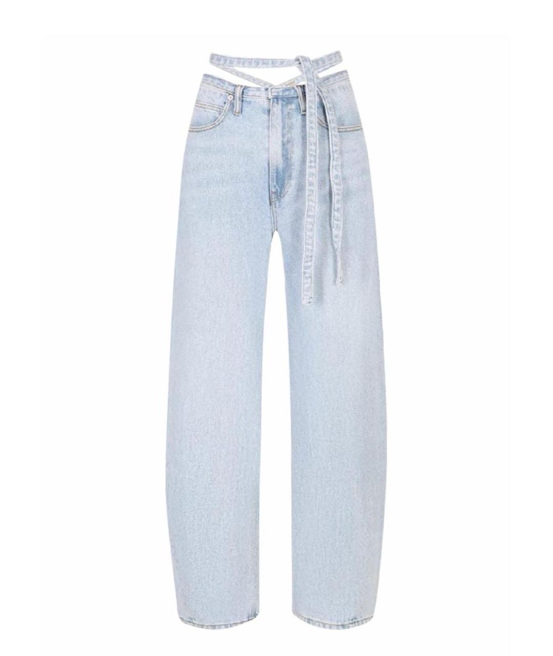 ALEXANDER WANG Голубые хлопковые прямые джинсы, фото 8