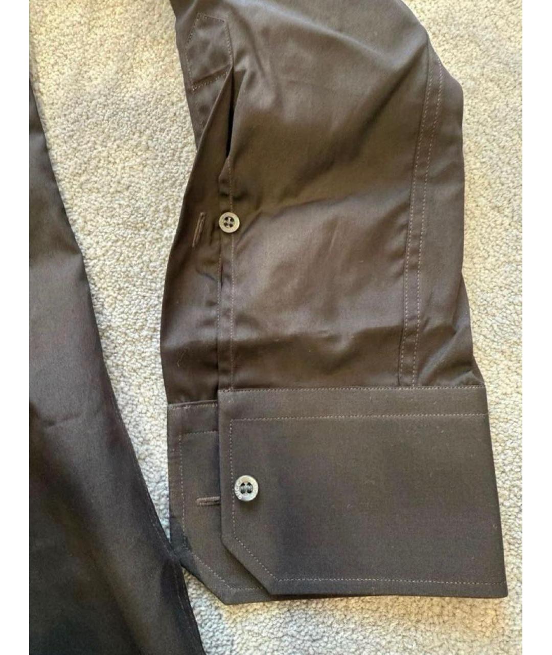 GUCCI Коричневая хлопковая кэжуал рубашка, фото 4