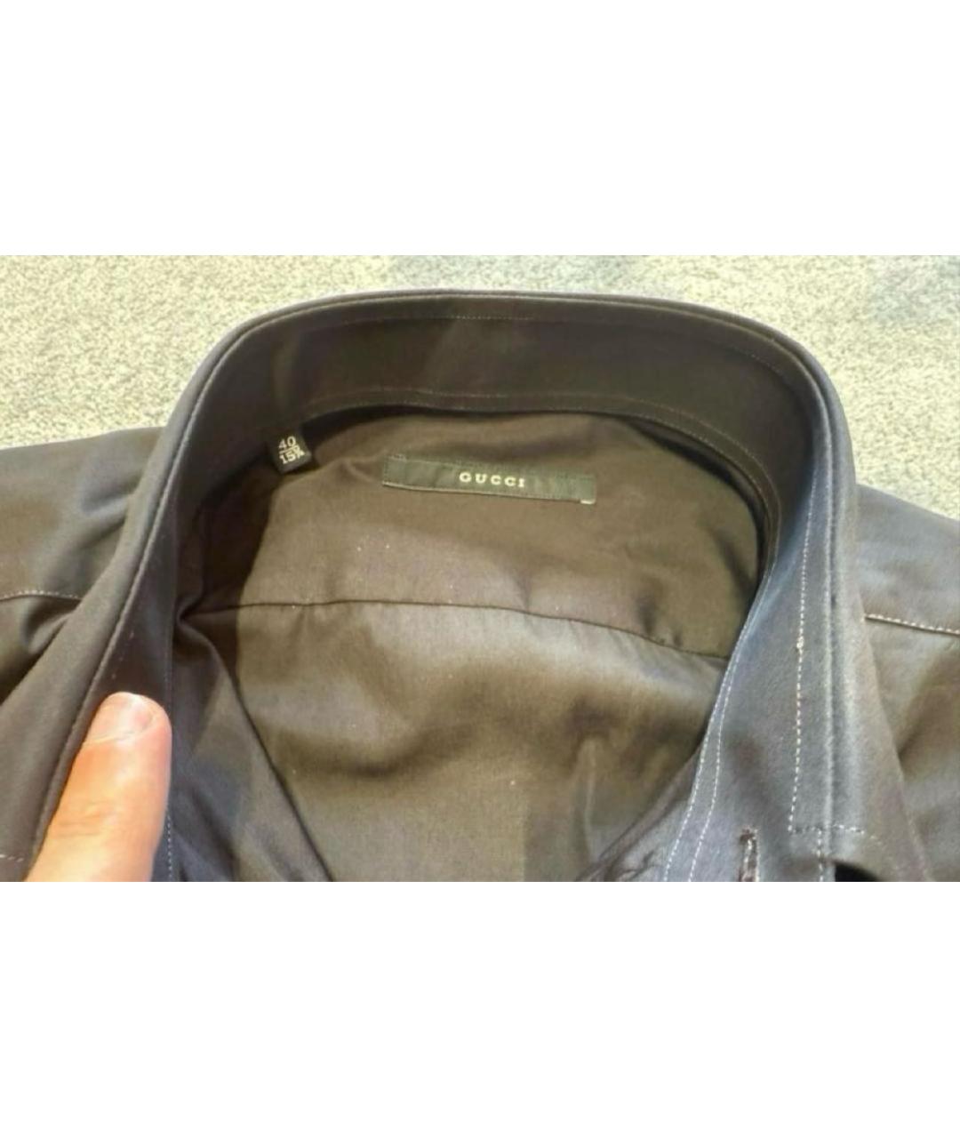 GUCCI Коричневая хлопковая кэжуал рубашка, фото 3