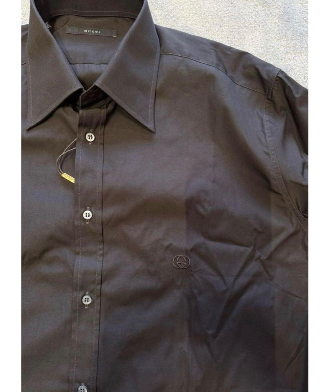 GUCCI Коричневая хлопковая кэжуал рубашка, фото 2