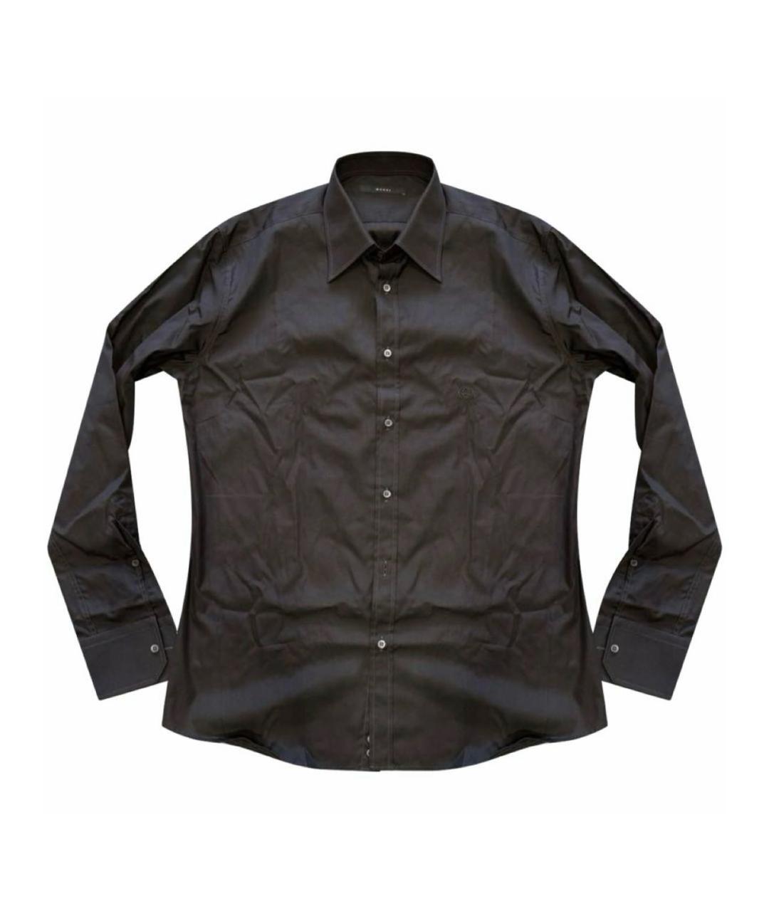 GUCCI Коричневая хлопковая кэжуал рубашка, фото 1