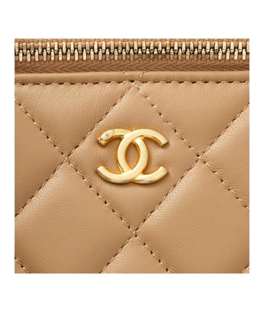 CHANEL Бежевая кожаная сумка через плечо, фото 5