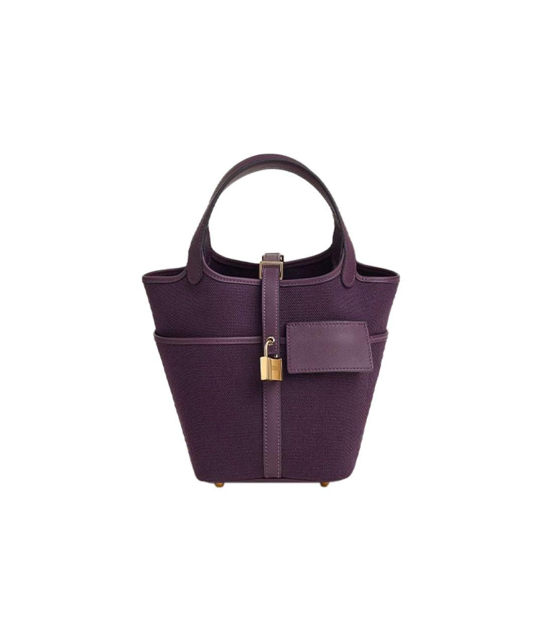 HERMES Фиолетовая кожаная сумка через плечо, фото 6