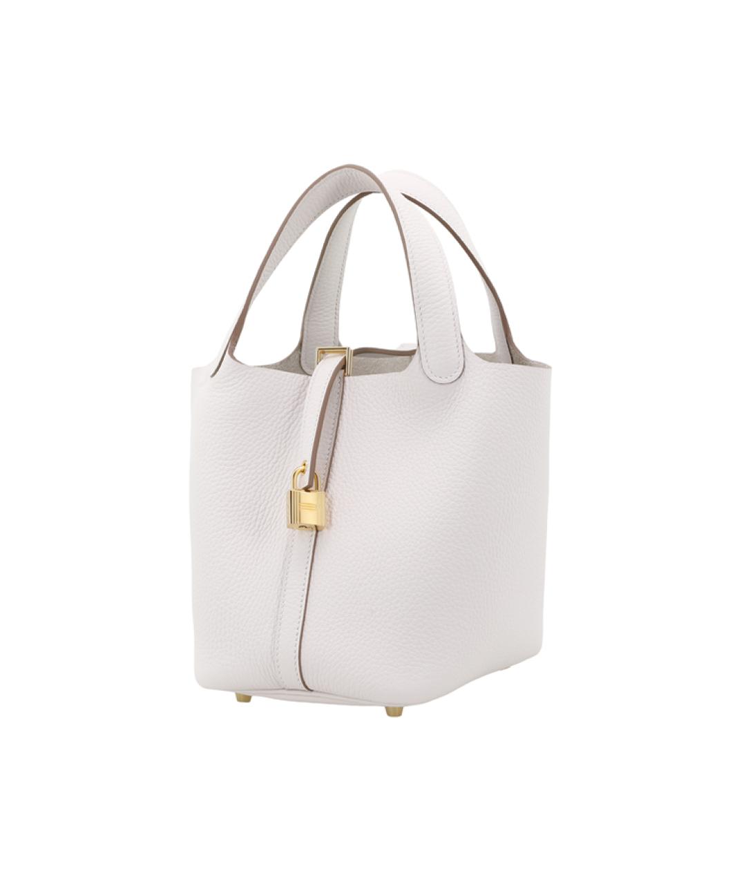 HERMES Белая кожаная сумка через плечо, фото 4