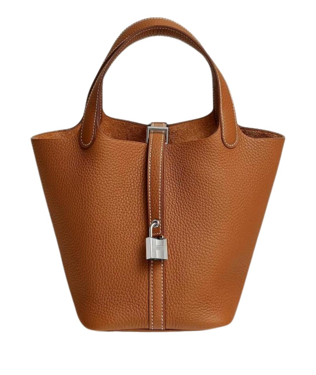 HERMES Коричневая кожаная сумка через плечо, фото 1