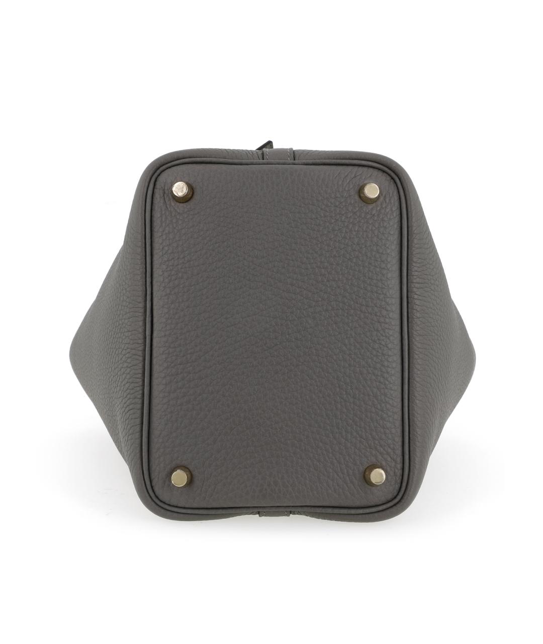 HERMES Серая кожаная сумка через плечо, фото 4
