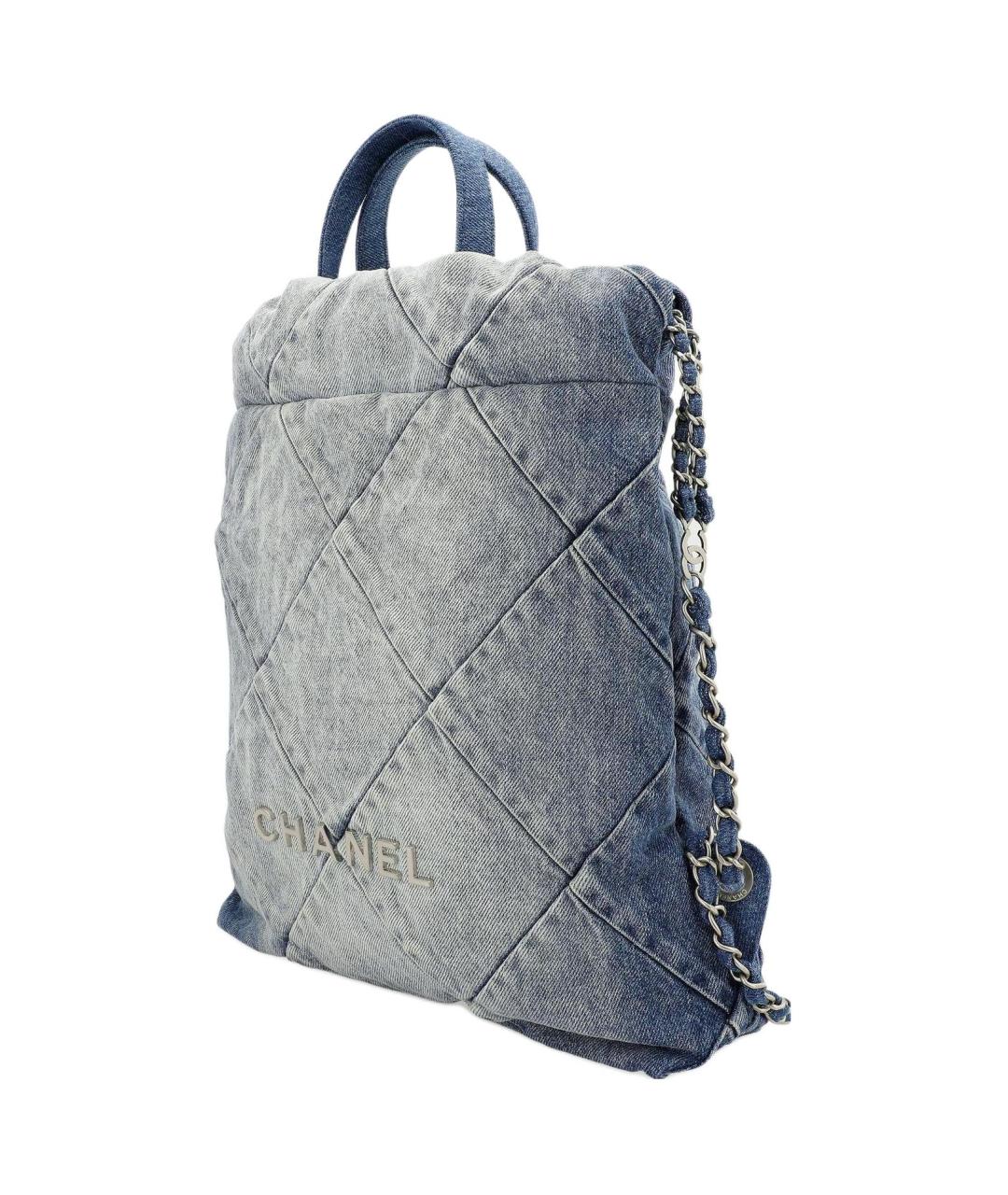 CHANEL Синий деним рюкзак, фото 3