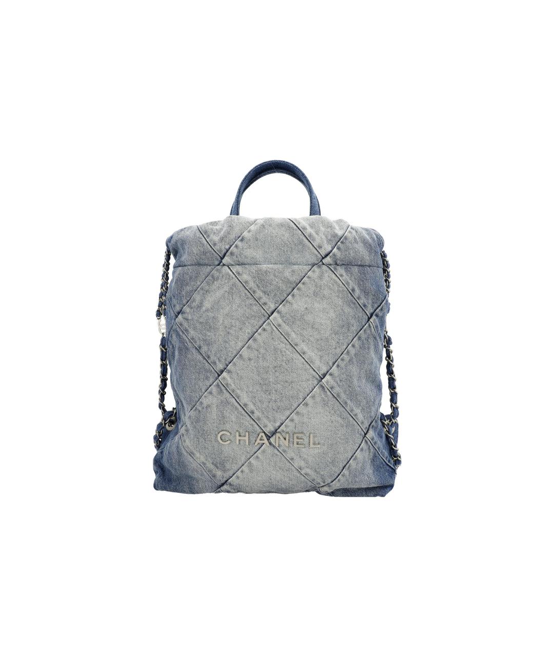 CHANEL Синий деним рюкзак, фото 6