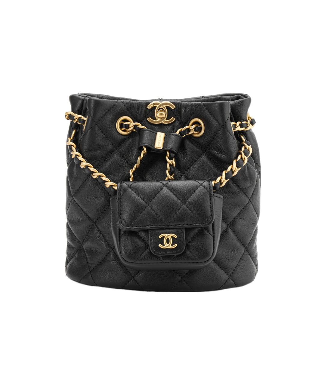 CHANEL Черный кожаный рюкзак, фото 6