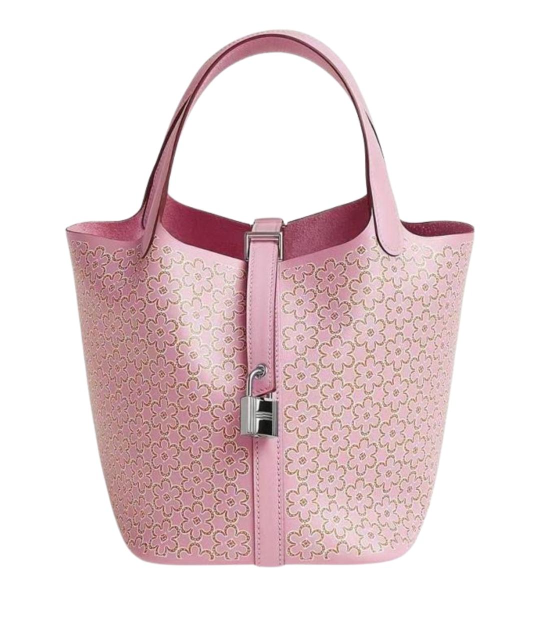 HERMES Розовая кожаная сумка через плечо, фото 1