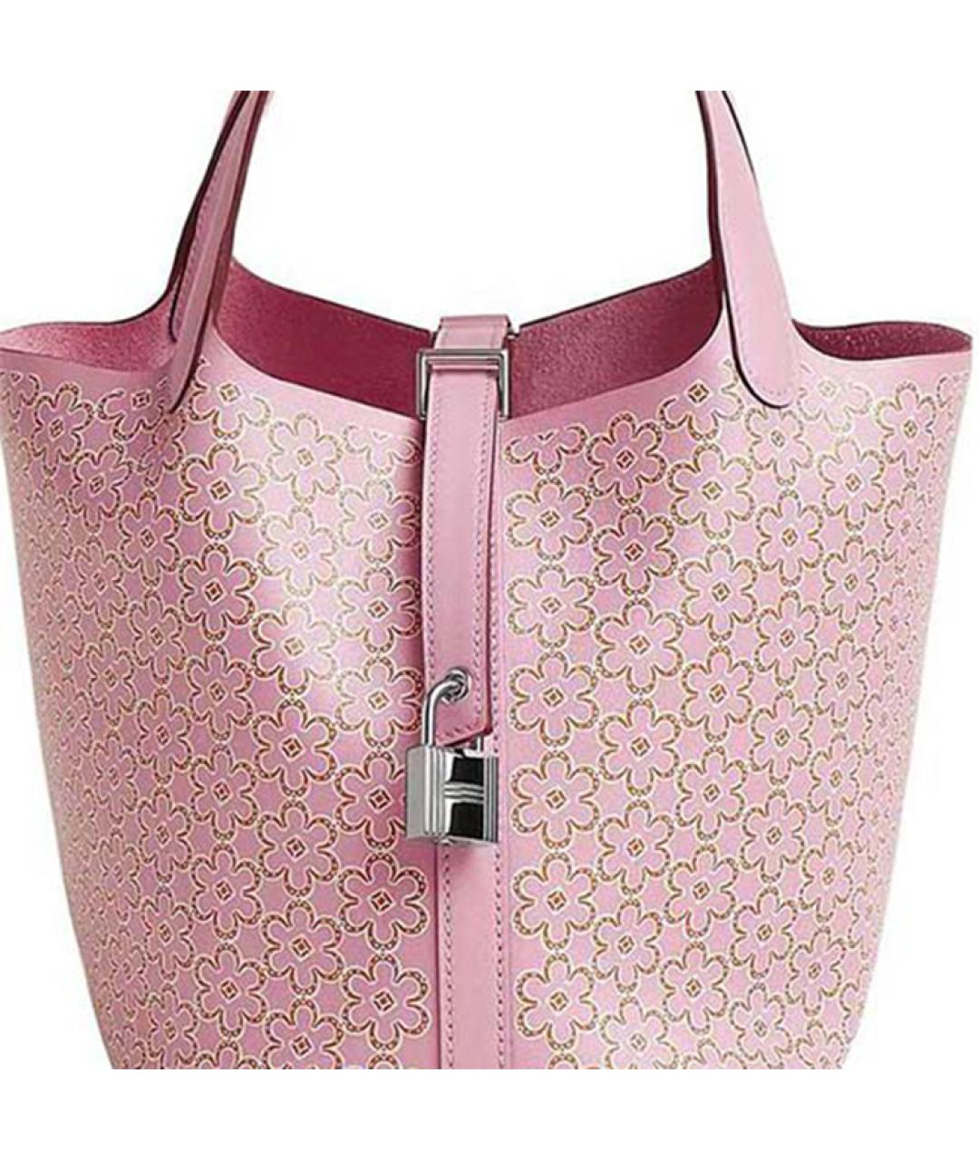 HERMES Розовая кожаная сумка через плечо, фото 5