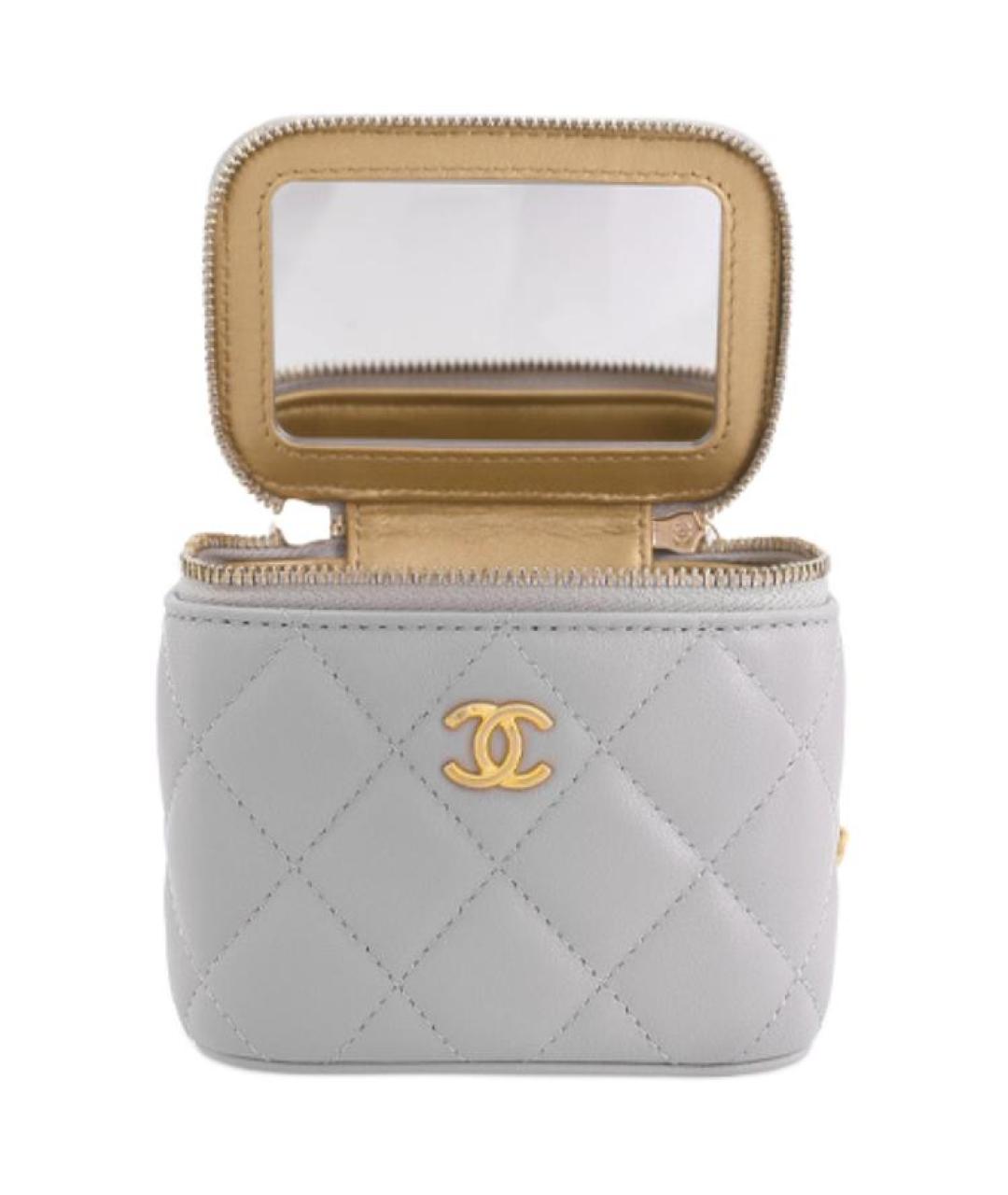CHANEL Серая кожаная сумка через плечо, фото 3