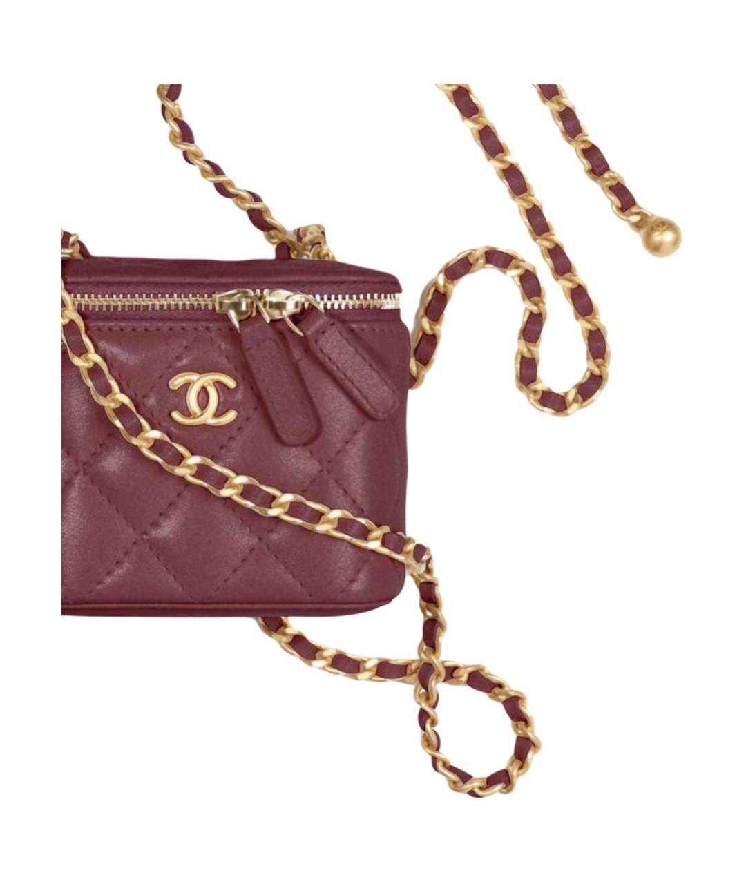 CHANEL Красная кожаная сумка через плечо, фото 4